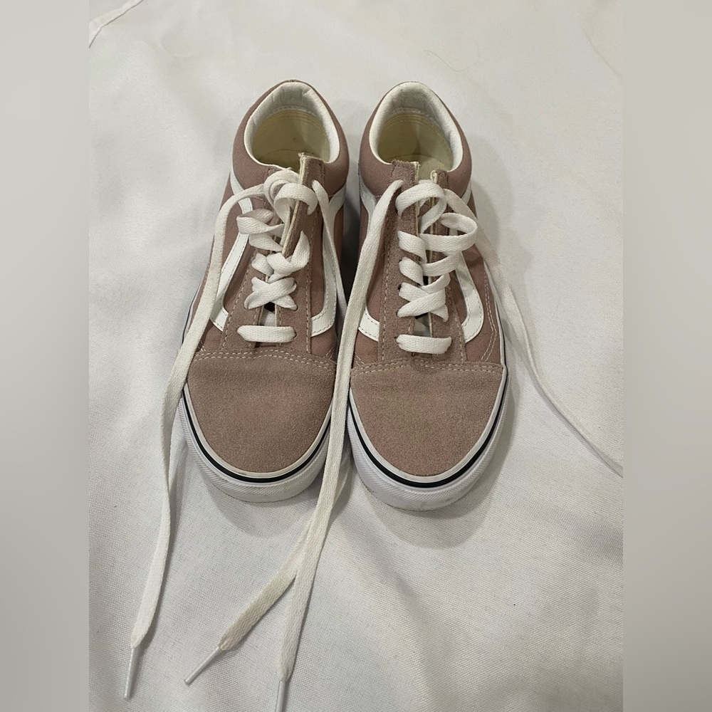 Vans Mauve and White Suede Sneakers